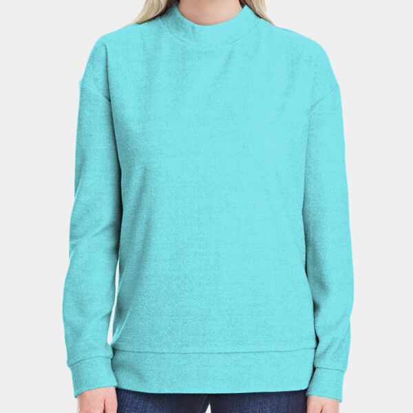 Ladies' Weekend French Terry Mock Neck Crew Thumbnail